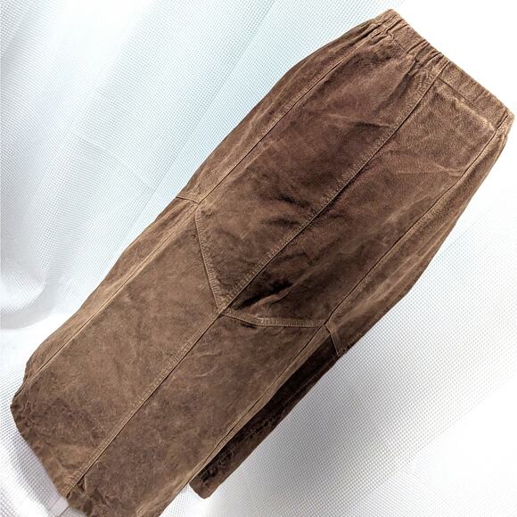 DENIM & CO.! LUXURIOUS TOASTY TAN BROWN GENUINE SUEDE LEATHER SKIRT! SZ M - Picture 8 of 8